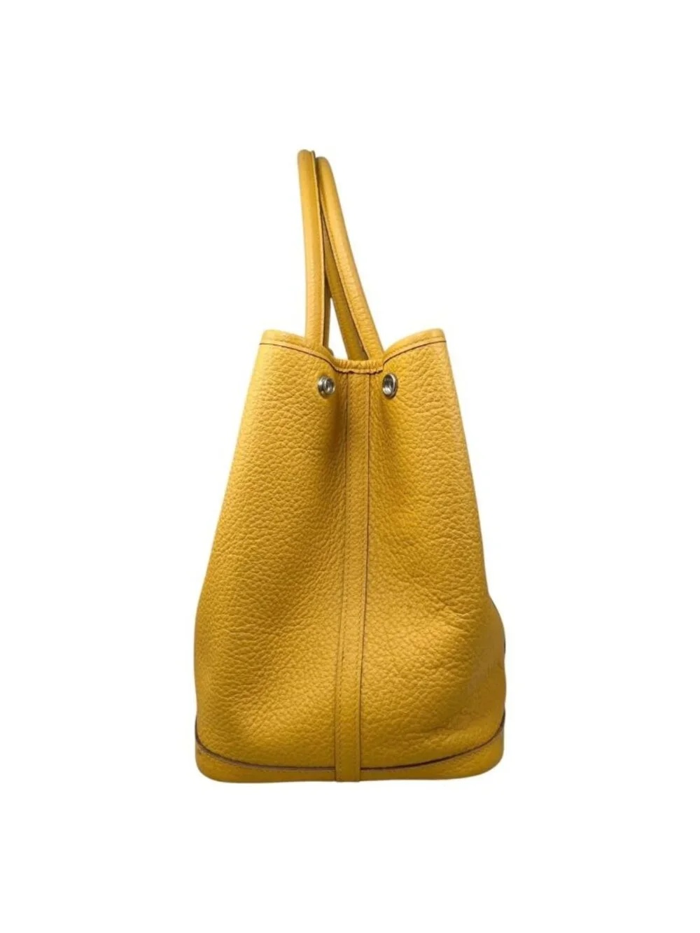 Hermes Tote Bag Garden Party PM Negonda Jaune Ambre Yellow Silver